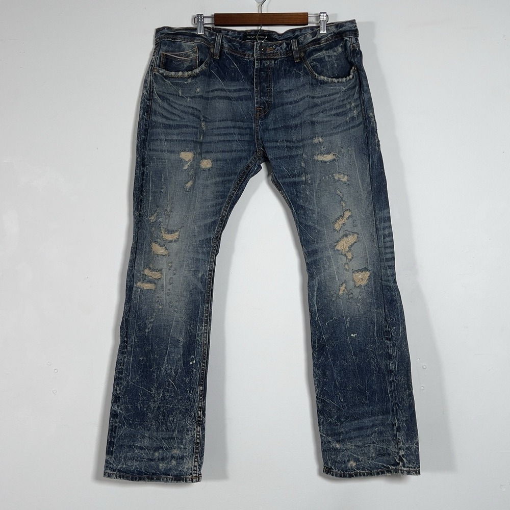 Cult of Individuality Hagen Relaxed Selvedge Jeans Mens Sz 40x34(32) Distressed